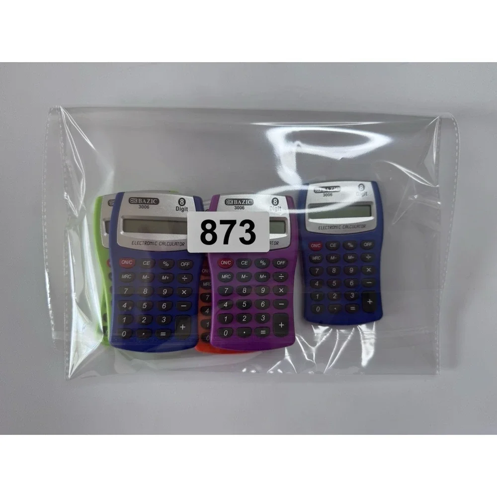 Pocket Size Calculator 8-Digit, LCD Display,Assorted Color, 7 Pack, Tested